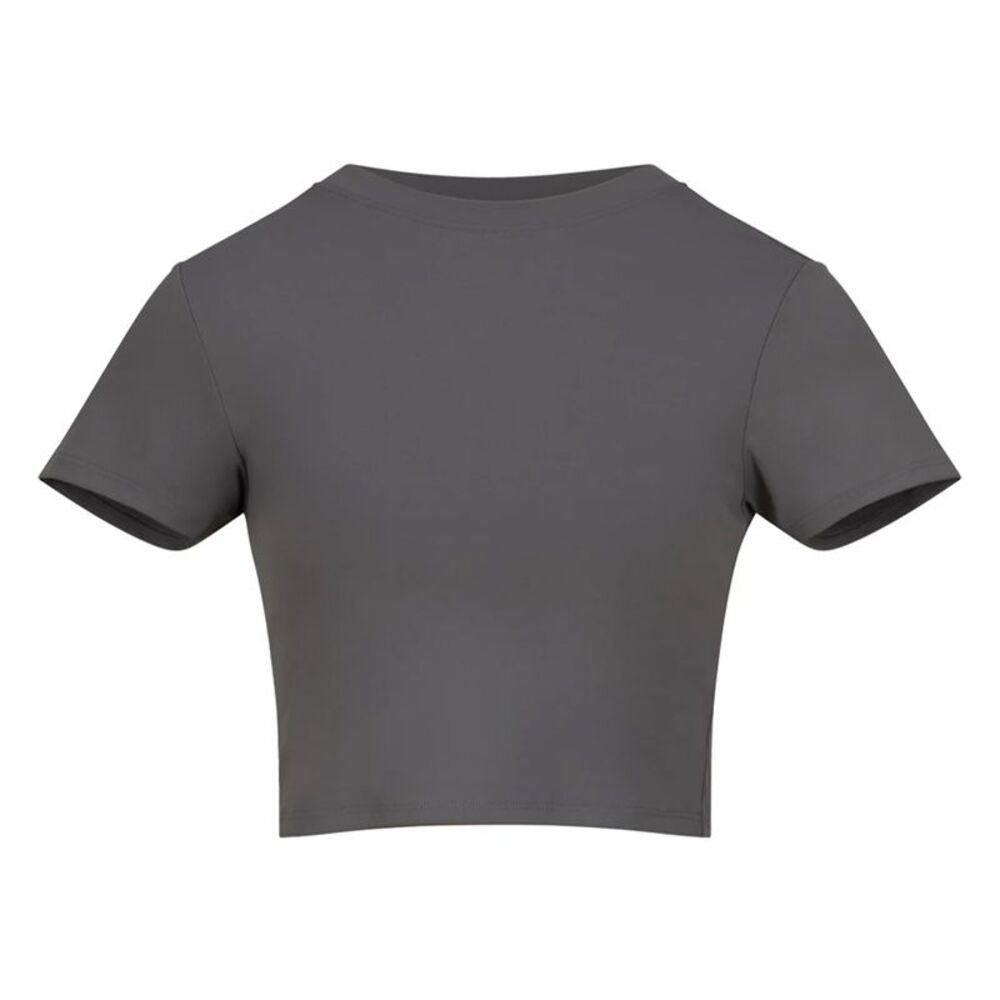 Awdis Womens/Ladies Recycled Crop T-Shirt / Platinum Grey